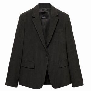 Mango Charcoal Gray Pinstripe Suit Blazer Size M NWT